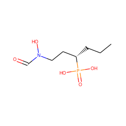 CCC[C@@H](CCN(O)C=O)P(=O)(O)O ZINC000013644214