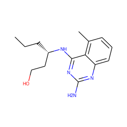 CCC[C@@H](CCO)Nc1nc(N)nc2cccc(C)c12 ZINC000205022050