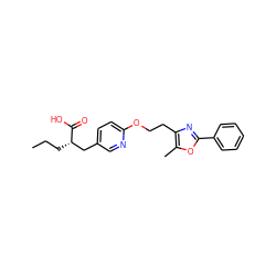 CCC[C@@H](Cc1ccc(OCCc2nc(-c3ccccc3)oc2C)nc1)C(=O)O ZINC000034717806