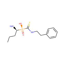 CCC[C@@H](N)[P@](=O)(O)C(=S)NCCc1ccccc1 ZINC000040873715