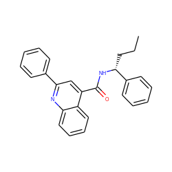 CCC[C@@H](NC(=O)c1cc(-c2ccccc2)nc2ccccc12)c1ccccc1 ZINC000013795584