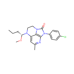 CCC[C@@H](OC)N1CCn2c(=O)n(-c3ccc(Cl)cc3)c3nc(C)cc1c32 ZINC000028465969