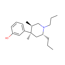 CCC[C@@H]1C[C@@](C)(c2cccc(O)c2)[C@@H](C)CN1CCC ZINC000028568015