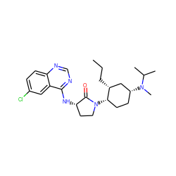 CCC[C@@H]1C[C@H](N(C)C(C)C)CC[C@@H]1N1CC[C@H](Nc2ncnc3ccc(Cl)cc23)C1=O ZINC000139911563