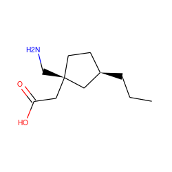 CCC[C@@H]1CC[C@@](CN)(CC(=O)O)C1 ZINC000033975407