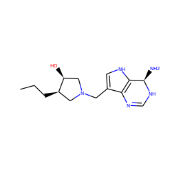 CCC[C@@H]1CN(Cc2c[nH]c3c2N=CN[C@@H]3N)C[C@@H]1O ZINC000028468834