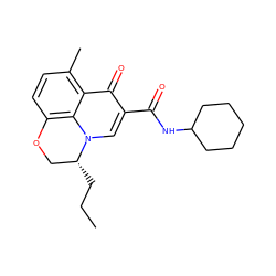 CCC[C@@H]1COc2ccc(C)c3c(=O)c(C(=O)NC4CCCCC4)cn1c23 ZINC000095556474