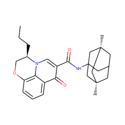 CCC[C@@H]1COc2cccc3c(=O)c(C(=O)NC45CC6C[C@](C)(C4)C[C@@](C)(C6)C5)cn1c23 ZINC000095556480