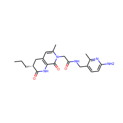 CCC[C@@H]1Cc2cc(C)n(CC(=O)NCc3ccc(N)nc3C)c(=O)c2NC1=O ZINC000026014126