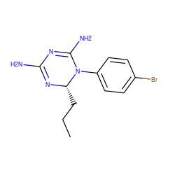 CCC[C@@H]1N=C(N)N=C(N)N1c1ccc(Br)cc1 ZINC000013809222