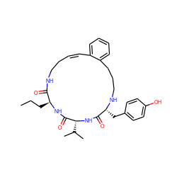 CCC[C@@H]1NC(=O)[C@@H](C(C)C)NC(=O)[C@@H](Cc2ccc(O)cc2)NCCCc2ccccc2/C=C\CCNC1=O ZINC000101106885