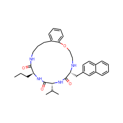 CCC[C@@H]1NC(=O)[C@@H](C(C)C)NC(=O)[C@@H](Cc2ccc3ccccc3c2)NCCOc2ccccc2CCCNC1=O ZINC000036160733