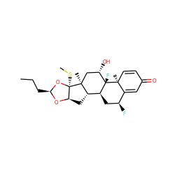 CCC[C@@H]1O[C@@H]2C[C@H]3[C@@H]4C[C@H](F)C5=CC(=O)C=C[C@]5(C)[C@@]4(F)[C@@H](O)C[C@]3(C)[C@]2(SC)O1 ZINC000013760510