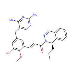 CCC[C@@H]1c2ccccc2C=NN1C(=O)/C=C/c1cc(Cc2cnc(N)nc2N)cc(O)c1OC ZINC000043073382