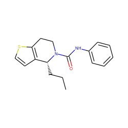 CCC[C@@H]1c2ccsc2CCN1C(=O)Nc1ccccc1 ZINC000084654417