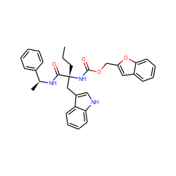 CCC[C@](Cc1c[nH]c2ccccc12)(NC(=O)OCc1cc2ccccc2o1)C(=O)N[C@@H](C)c1ccccc1 ZINC000003936118