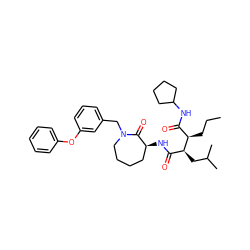 CCC[C@H](C(=O)NC1CCCC1)[C@@H](CC(C)C)C(=O)N[C@H]1CCCCN(Cc2cccc(Oc3ccccc3)c2)C1=O ZINC000038143369