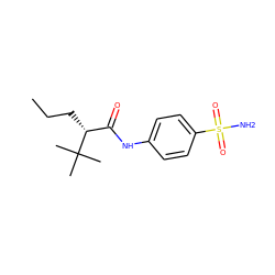 CCC[C@H](C(=O)Nc1ccc(S(N)(=O)=O)cc1)C(C)(C)C ZINC000049047292