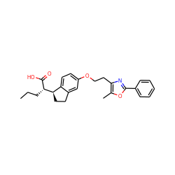 CCC[C@H](C(=O)O)[C@@H]1CCc2cc(OCCc3nc(-c4ccccc4)oc3C)ccc21 ZINC000028566122