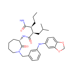 CCC[C@H](C(N)=O)[C@@H](CC(C)C)C(=O)N[C@H]1CCCCN(Cc2cccc(Nc3ccc4c(c3)OCO4)c2)C1=O ZINC000038143378