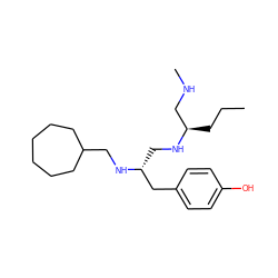 CCC[C@H](CNC)NC[C@H](Cc1ccc(O)cc1)NCC1CCCCCC1 ZINC000045300305