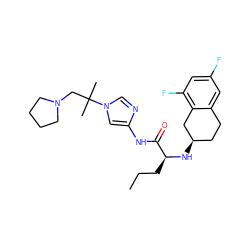 CCC[C@H](N[C@@H]1CCc2cc(F)cc(F)c2C1)C(=O)Nc1cn(C(C)(C)CN2CCCC2)cn1 ZINC000034662761