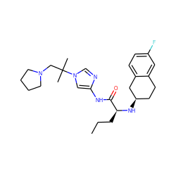 CCC[C@H](N[C@@H]1CCc2cc(F)ccc2C1)C(=O)Nc1cn(C(C)(C)CN2CCCC2)cn1 ZINC000071418550