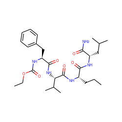 CCC[C@H](NC(=O)[C@@H](NC(=O)[C@H](Cc1ccccc1)NC(=O)OCC)C(C)C)C(=O)N[C@@H](CC(C)C)C(N)=O ZINC000026188061