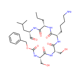 CCC[C@H](NC(=O)[C@H](CCCCN)NC(=O)[C@H](CO)NC(=O)[C@H](CO)NC(=O)OCc1ccccc1)C(=O)N[C@H](C=O)CC(C)C ZINC000049709013