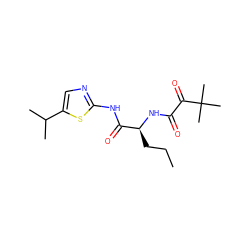 CCC[C@H](NC(=O)C(=O)C(C)(C)C)C(=O)Nc1ncc(C(C)C)s1 ZINC000028827429