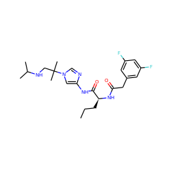 CCC[C@H](NC(=O)Cc1cc(F)cc(F)c1)C(=O)Nc1cn(C(C)(C)CNC(C)C)cn1 ZINC000038254635