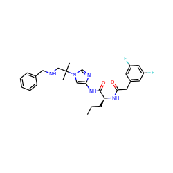 CCC[C@H](NC(=O)Cc1cc(F)cc(F)c1)C(=O)Nc1cn(C(C)(C)CNCc2ccccc2)cn1 ZINC000071331679