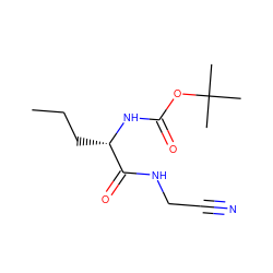 CCC[C@H](NC(=O)OC(C)(C)C)C(=O)NCC#N ZINC000013676541