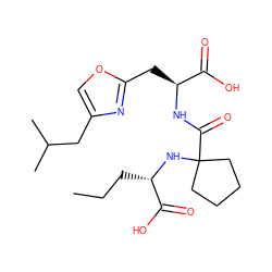 CCC[C@H](NC1(C(=O)N[C@@H](Cc2nc(CC(C)C)co2)C(=O)O)CCCC1)C(=O)O ZINC000071331562