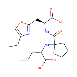 CCC[C@H](NC1(C(=O)N[C@@H](Cc2nc(CC)co2)C(=O)O)CCCC1)C(=O)O ZINC000071331146