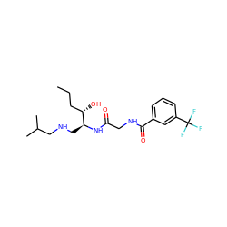 CCC[C@H](O)[C@H](CNCC(C)C)NC(=O)CNC(=O)c1cccc(C(F)(F)F)c1 ZINC000035796422