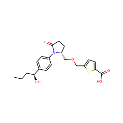 CCC[C@H](O)c1ccc(N2C(=O)CC[C@@H]2COCc2ccc(C(=O)O)s2)cc1 ZINC000036487256