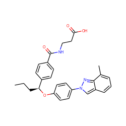 CCC[C@H](Oc1ccc(-n2cc3cccc(C)c3n2)cc1)c1ccc(C(=O)NCCC(=O)O)cc1 ZINC000096170514