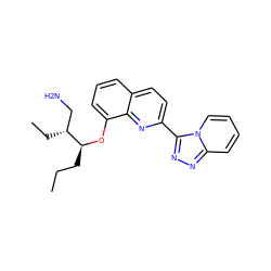 CCC[C@H](Oc1cccc2ccc(-c3nnc4ccccn34)nc12)[C@H](CC)CN ZINC000096174987