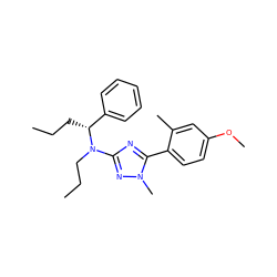 CCC[C@H](c1ccccc1)N(CCC)c1nc(-c2ccc(OC)cc2C)n(C)n1 ZINC000013610706