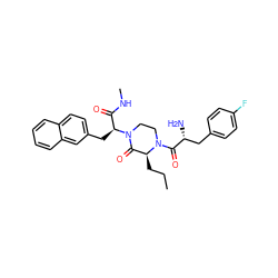 CCC[C@H]1C(=O)N([C@@H](Cc2ccc3ccccc3c2)C(=O)NC)CCN1C(=O)[C@H](N)Cc1ccc(F)cc1 ZINC000036415068