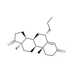 CCC[C@H]1C[C@@H]2[C@@H]3CCC(=O)[C@]3(C)CC[C@@H]2[C@@]2(C)CCC(=O)C=C12 ZINC000036289209