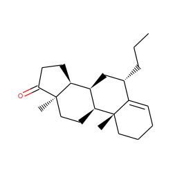 CCC[C@H]1C[C@@H]2[C@@H]3CCC(=O)[C@]3(C)CC[C@@H]2[C@@]2(C)CCCC=C12 ZINC000036289385