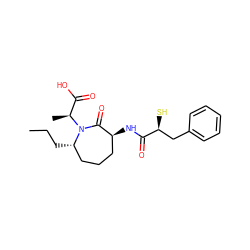 CCC[C@H]1CCC[C@H](NC(=O)[C@@H](S)Cc2ccccc2)C(=O)N1[C@@H](C)C(=O)O ZINC000011688536