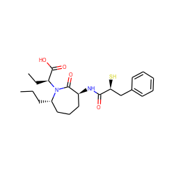 CCC[C@H]1CCC[C@H](NC(=O)[C@@H](S)Cc2ccccc2)C(=O)N1[C@@H](CC)C(=O)O ZINC000013745898