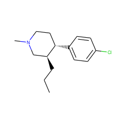 CCC[C@H]1CN(C)CC[C@@H]1c1ccc(Cl)cc1 ZINC000004423545