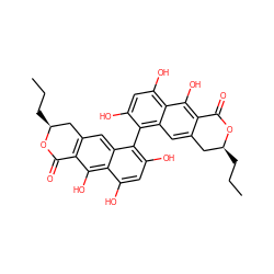 CCC[C@H]1Cc2cc3c(-c4c(O)cc(O)c5c(O)c6c(cc45)C[C@H](CCC)OC6=O)c(O)cc(O)c3c(O)c2C(=O)O1 ZINC000084725171