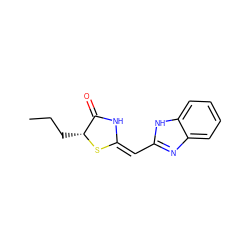 CCC[C@H]1S/C(=C/c2nc3ccccc3[nH]2)NC1=O ZINC000103234156