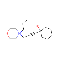 CCC[N+]1(CC#CC2(O)CCCCC2)CCOCC1 ZINC000000052657