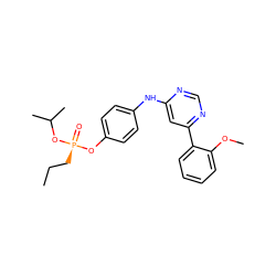 CCC[P@@](=O)(Oc1ccc(Nc2cc(-c3ccccc3OC)ncn2)cc1)OC(C)C ZINC000169342886
